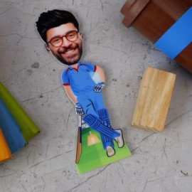 DC Cricket Fan Personalized Caricature Stand