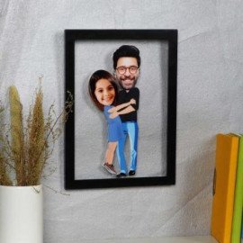 Dad And Daughter Personalized Caricature Photo Frame