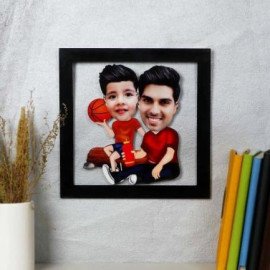 Dad And Son Personalized Caricature Photo Frame