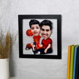 Dad And Son Personalized Caricature Photo Frame