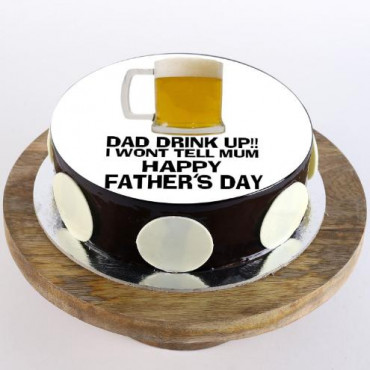 Dad Loves Beer Photo Cake