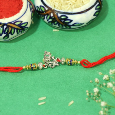 Dancing Peacock Silver Rakhi