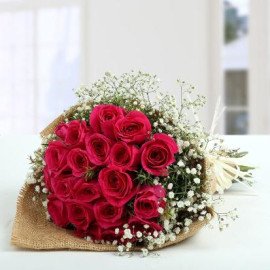 Dark Pink Roses Bunch