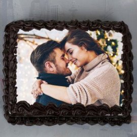 Decorated Chocolate Photo Cake