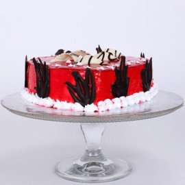 Decorated Red Heart Cake