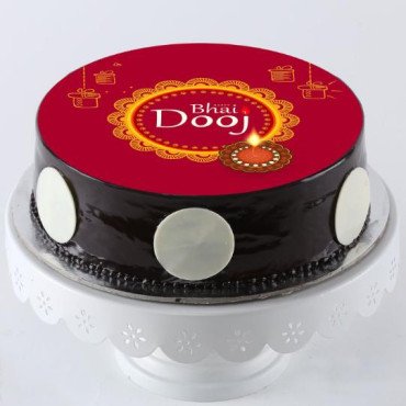 Delicious Bhai Dooj Chocolate Photo Cream Cake