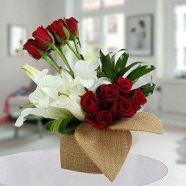 Delightful Flowers Vase Arrangement