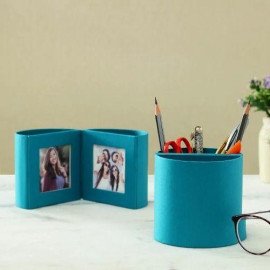 Desk Photo Frame with Pen Stand
