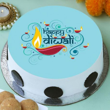 Diwali Bliss Pineapple Photo Cake