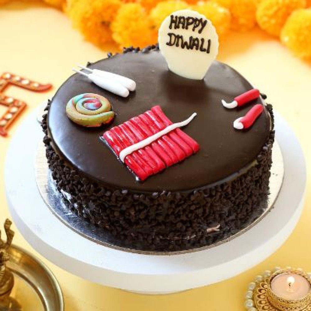Diwali Crackers Chocolate Cake