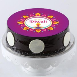 Diwali Rangoli Chocolate Photo Cake