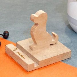 Dog Shaped Personalized Wood Mobile Stand