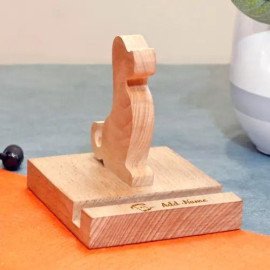 Dog Shaped Personalized Wood Mobile Stand