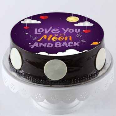 Dreamy Love Chocolate Photo Cake