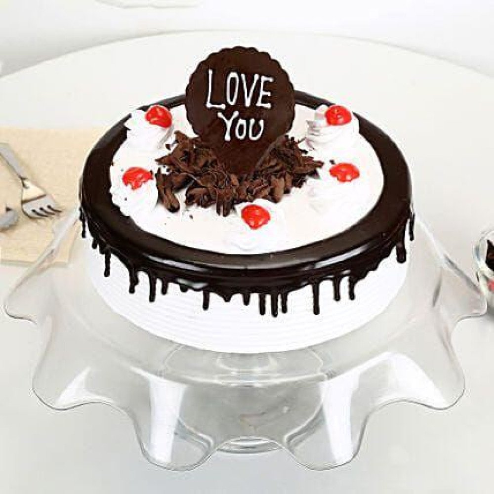 Eggless Love You Valentine Black Forest Cake Half Kg