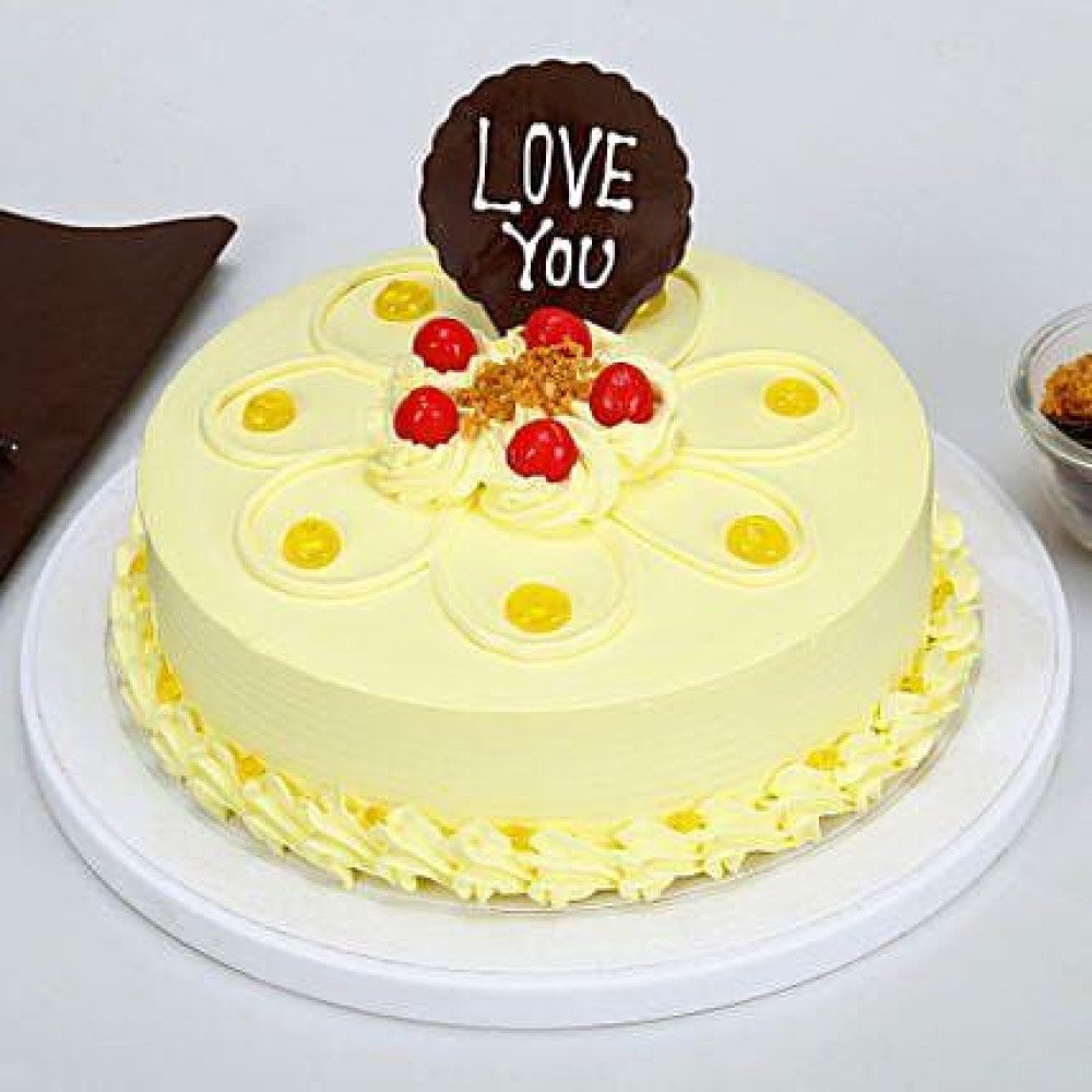 Eggless Love You Valentine Butterscotch Cake Half Kg