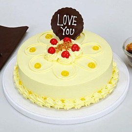 Eggless Love You Valentine Butterscotch Cake Half Kg