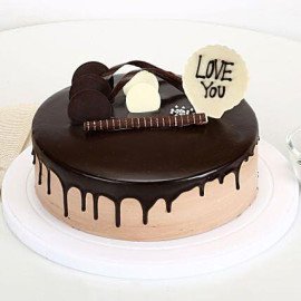 Eggless Love You Valentine Chocolate Cake Half Kg
