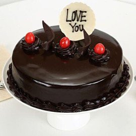 Eggless Love You Valentine Truffle Cake Half Kg