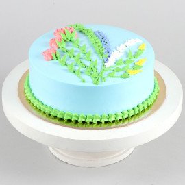 Elegance In Flowers Vanilla Cake