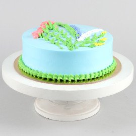 Elegance In Flowers Vanilla Cake