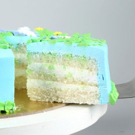 Elegance In Flowers Vanilla Cake