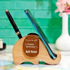 Elephant Shaped Birthday Personalized Mobile and Pen Holder