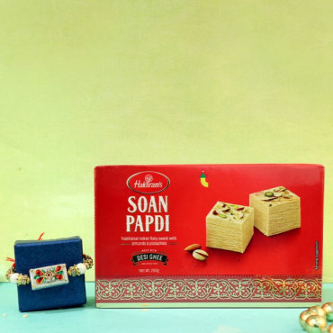 Exclusive Jewelled Rakhi N Soan Papdi