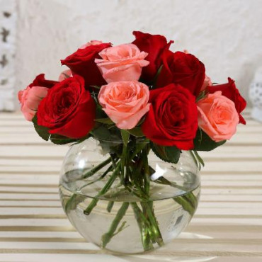 Exotic Mixed Roses Vase Arrangement