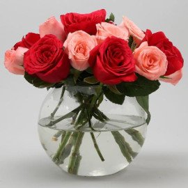 Exotic Mixed Roses Vase Arrangement