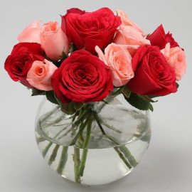 Exotic Mixed Roses Vase Arrangement
