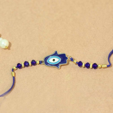 Fancy Blue Evil Eye Rakhi