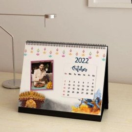 Festive Celebrations Personalized Spiral 2022 Desk Calendar