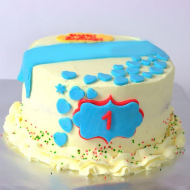 First Birthday Truffle Fondant Cake