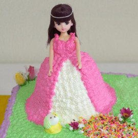 Floral Path Barbie Pineapple Cake