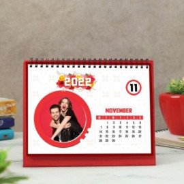 Floral 2022 Personalized Spiral Desk Calendar