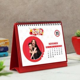 Floral 2022 Personalized Spiral Desk Calendar