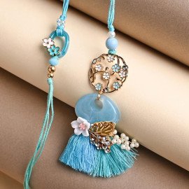 Floral Couple Rakhi Set