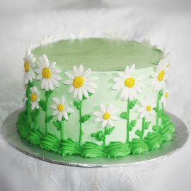 Flowers All Around Chocolate Cake