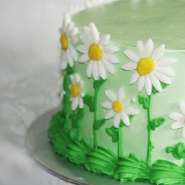 Flowers All Around Chocolate Cake