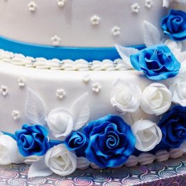 Flowery Three Tier Truffle Fondant Cake