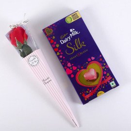 Cadbury Silk Chocolate Bar with Red Rose