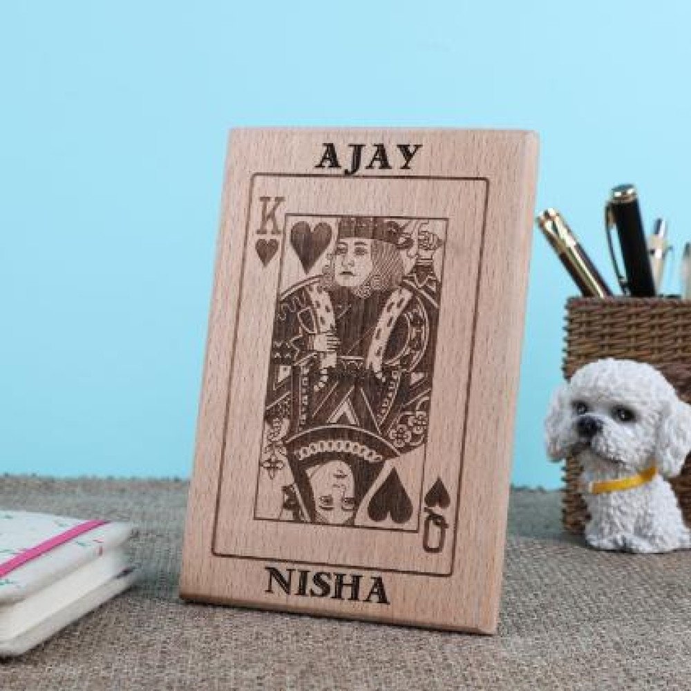 Personalised King and Queen Wooden Plaque