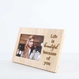 Customized Life is Beautiful Wooden Frame
