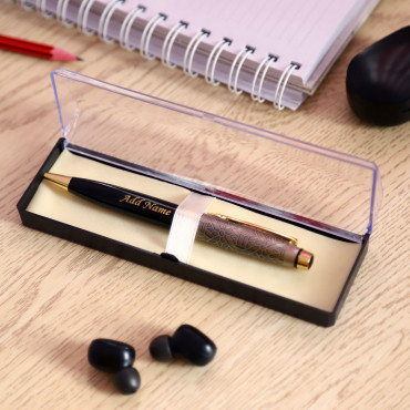 Engrave Decorative Roller Pen Black and Golden