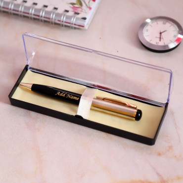 Personalised Smart Roller Pen Black and Golden 