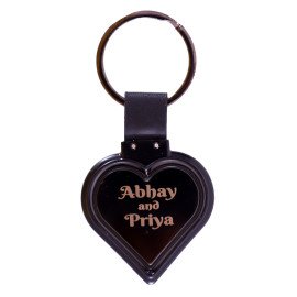 Couple Name Heart shape Metal Key Chain