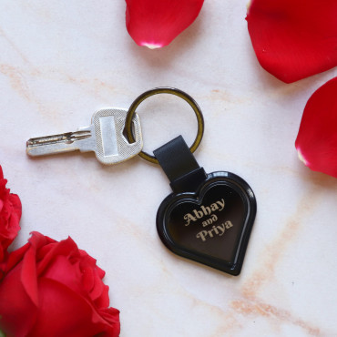 Couple Name Heart shape Metal Key Chain