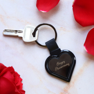 Happy Anniversary Heart shape Metal Key Chain