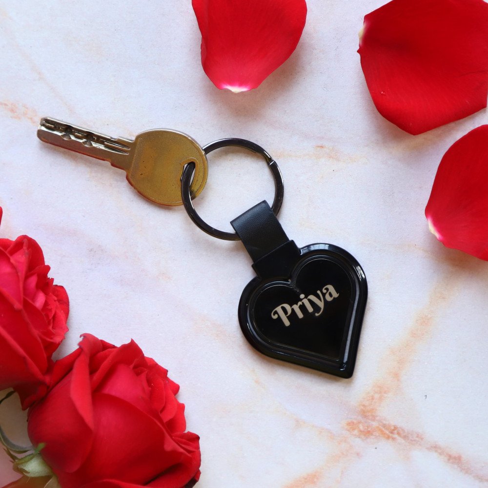 Personalised Name Heart shape Metal Key Chain
